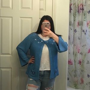 Blue Coldwater Creek Cardigan